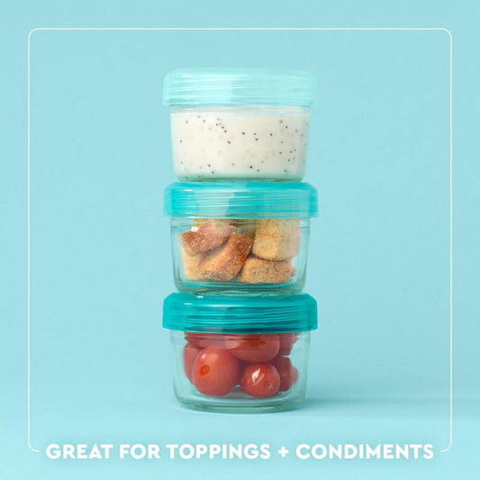 Swig - Aqua 3-Piece Glass Food Storage Set (Small)