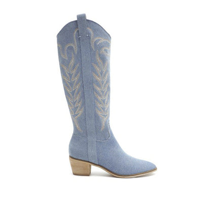 Mi.iM - Inlay Western Boots - Denim