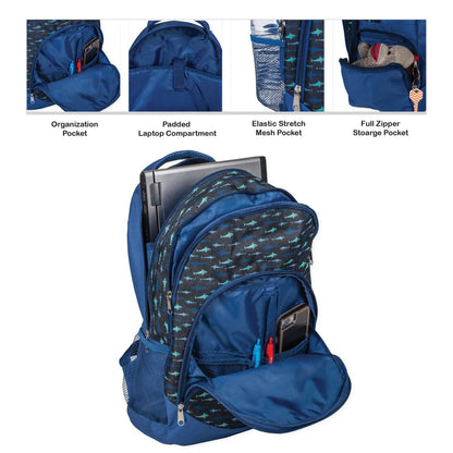 Shark Pattern Backpack & Lunchbag Set - SALE