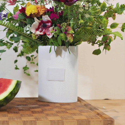 Coton Colors - Mini Oval Vase - White Small Dot