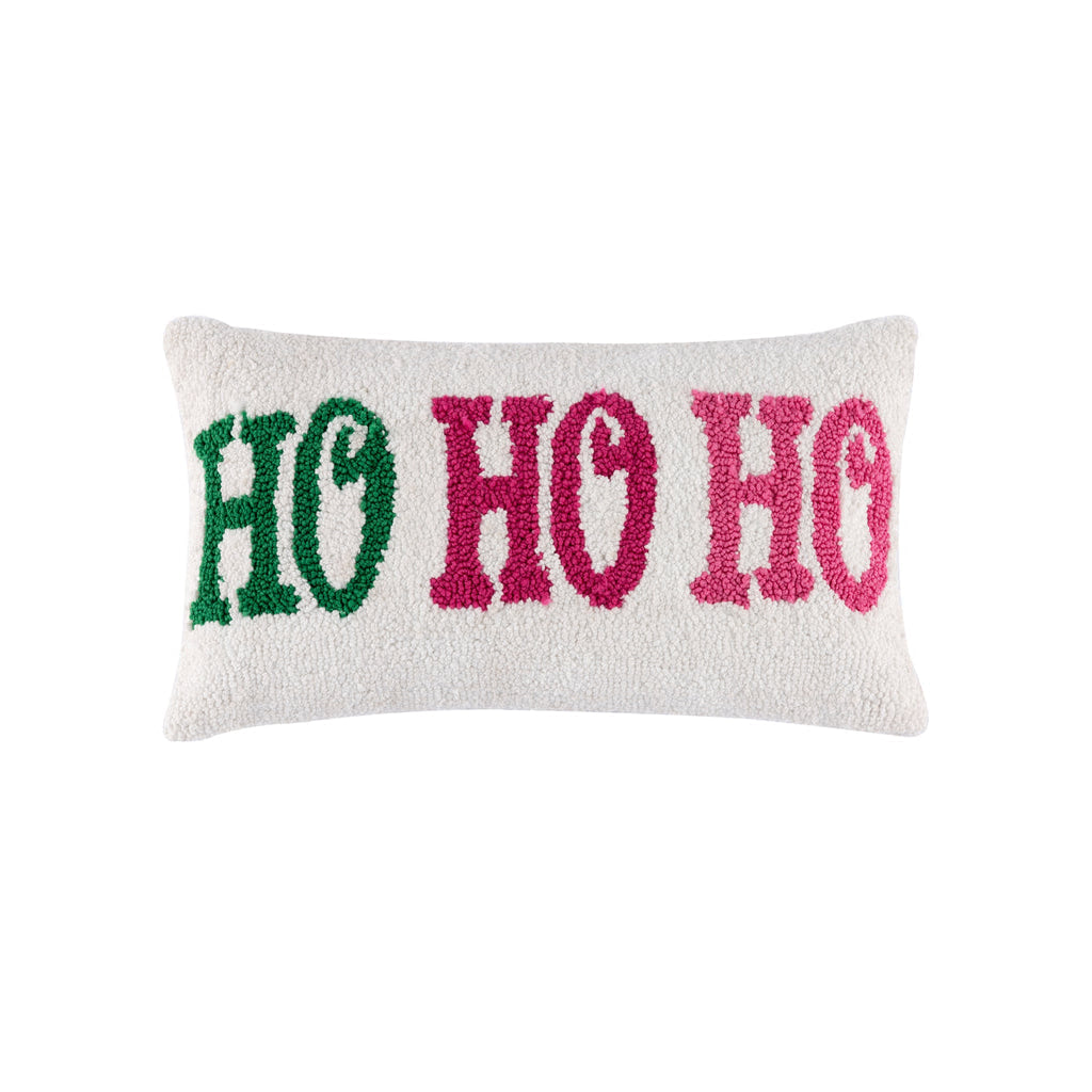 Shiraleah "Ho Ho Ho" Pillow, Ivory