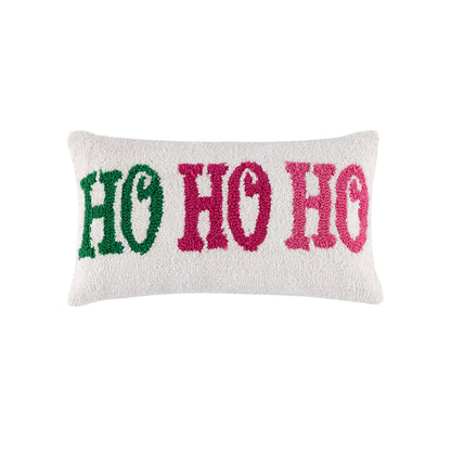 Shiraleah "Ho Ho Ho" Pillow, Ivory