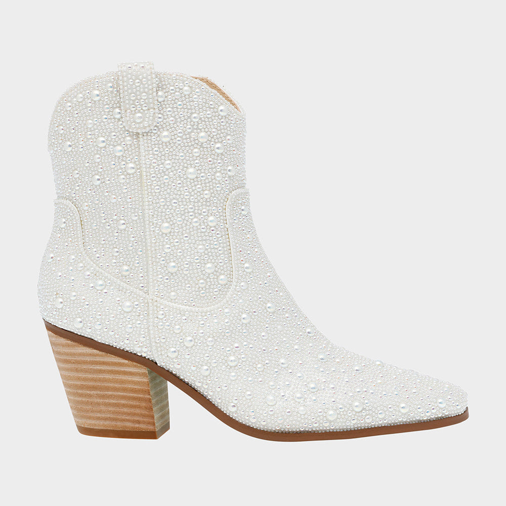 Betsey Johnson Women's diva Ankle Boot, Pearl-