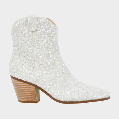Betsey Johnson Women's diva Ankle Boot, Pearl-