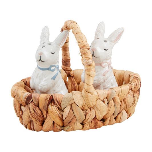 Mud Pie - Bunny Salt & Pepper Set w Basket