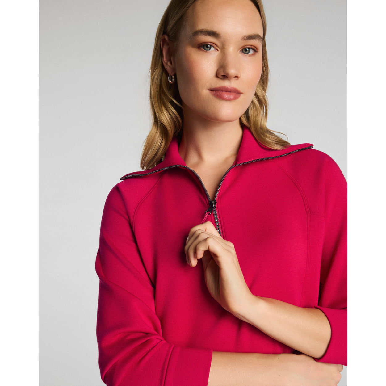 SPANX - SPANX AirEssentials Half Zip Sweatshirt Top 0346 - Fuchsia - SALE