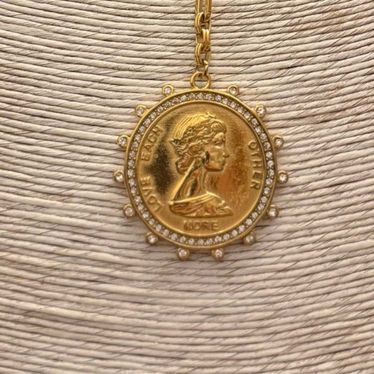 CH - Coin Necklace, 16-18 inch, Gold
