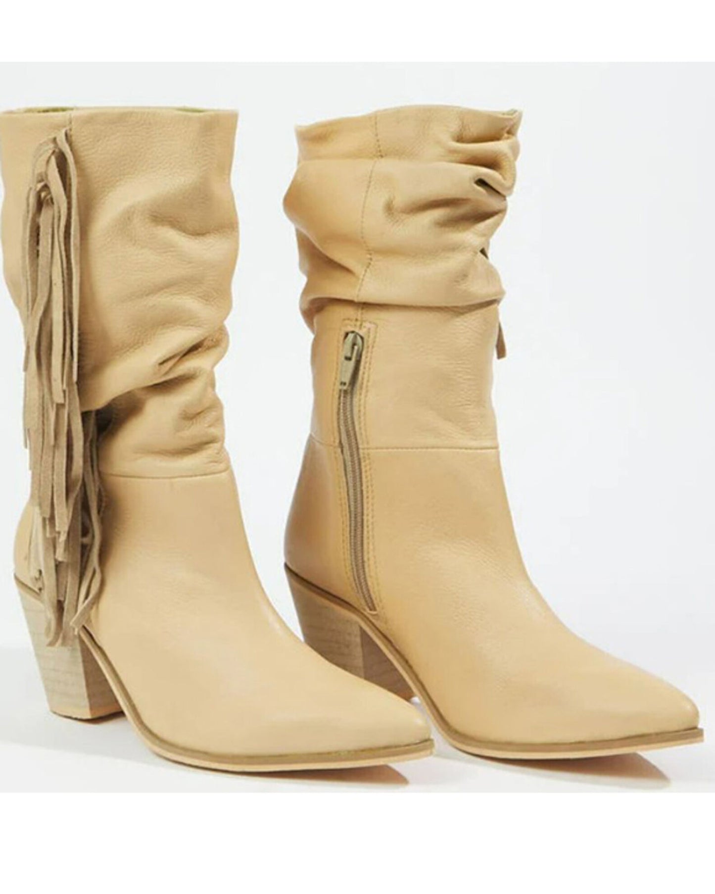Matisse - Mid-Calf Western Inspired Boot - Natural -