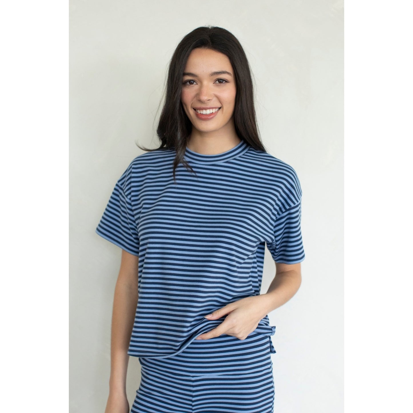 Skylar Striped Tee & Flare Pants Set 4470 / 4471 - Navy