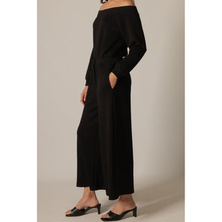 BYC - Butter Modal Ribbed Contrast Jumpsuit 0067 - Black