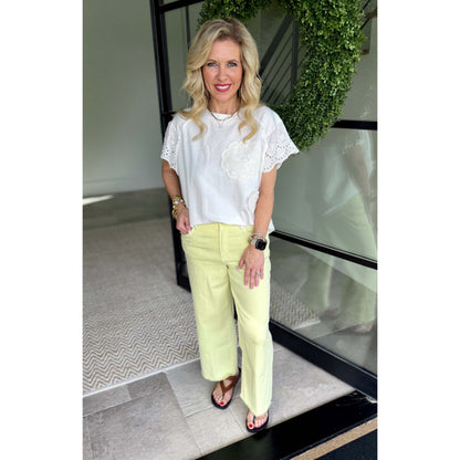 Dear John - High Rise, Cropped, Straight Leg, Raw Hem, Holly Jeans 425 - Wax Yellow