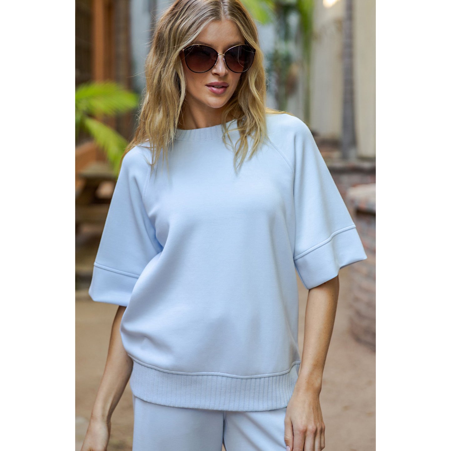 Rae Mode - Modal Scuba, Luxe Short Sleeve Top & Scuba Casual Shorts Set 0121/6308 - Frost