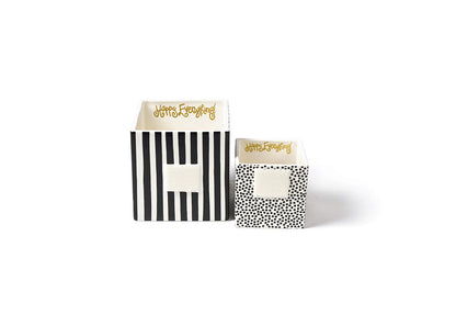 COTON COLORS - Mini Nesting Cube, Small - Black Stripe