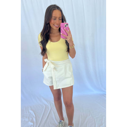 RDI - Sue, Scoop Neck, Cap Sleeve Bodysuit 069 - Yellow