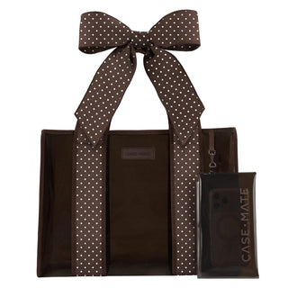 Case-Mate - jelly tote bag - espresso polka dot bow