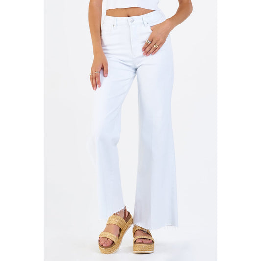 Dear John - High Rise, Wide Leg, Raw Hem, Fiona Jeans 180 - White