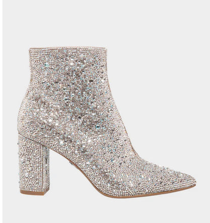 Betsey Johnson Women's Cady Ankle Boot, Rhinestone-