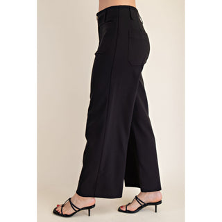 GM - Collette, Cropped, Wide Leg, Pants 7912 - Black