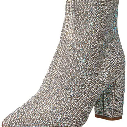 Betsey Johnson Women's Cady Ankle Boot, Rhinestone-