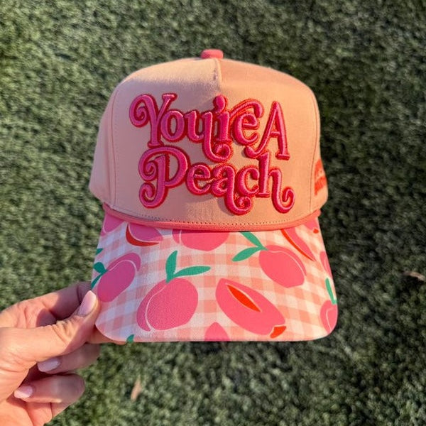 “You’re A Peach” Embroidered Trucker Hat