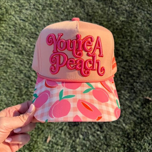 “You’re A Peach” Embroidered Trucker Hat