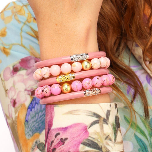 Budha Girl - Marble Bracelet - Pink