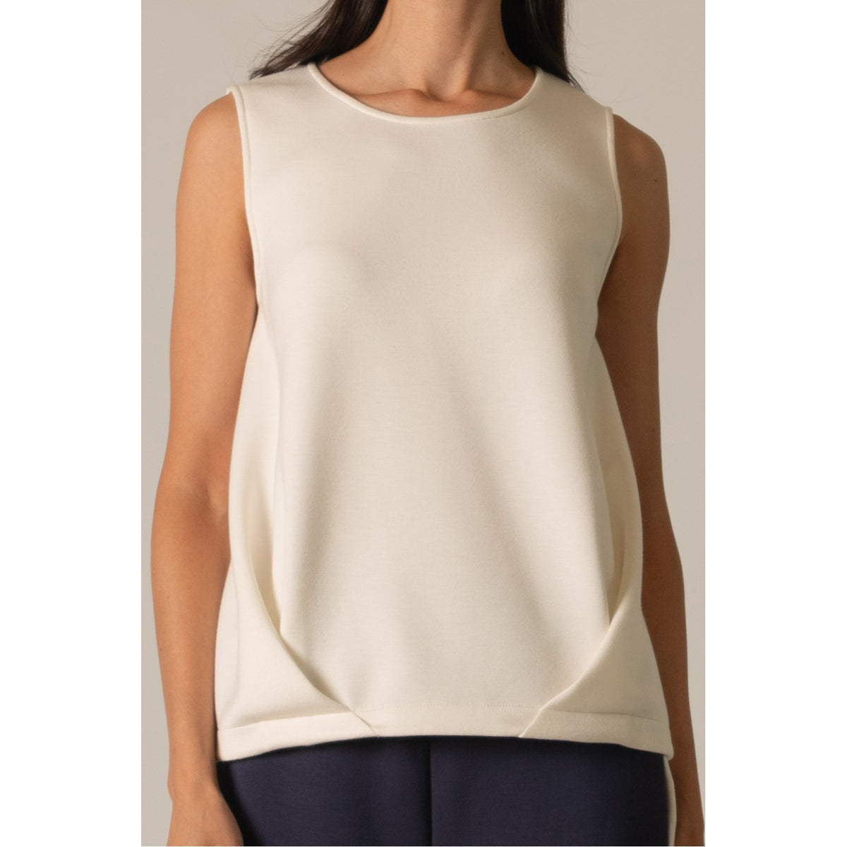 BYC - P. CILL Butter Modal, Sleeveless, Pintuck Detail Top 0773 - Ivory