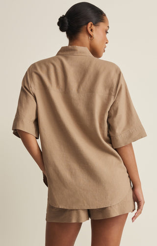 Z-Supply - Expedition Linen Button Up Top - Taro