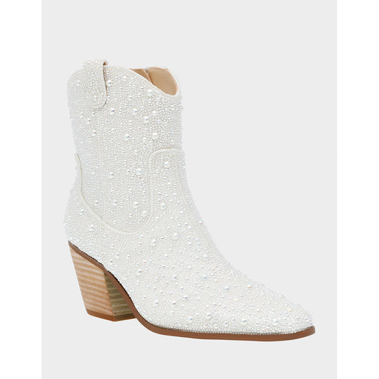 Betsey Johnson Women's diva Ankle Boot, Pearl-