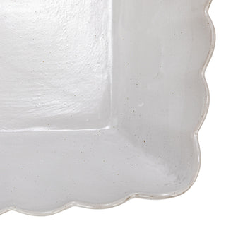 CC - Stoneware Serving Dishes w/ Scalloped Edge, Matte White, Set of 4