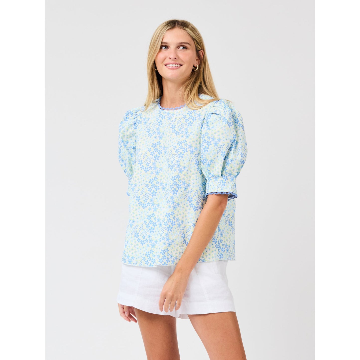 Thea Top – Larkspur Fields Blue Floral - SALE was $58.95
