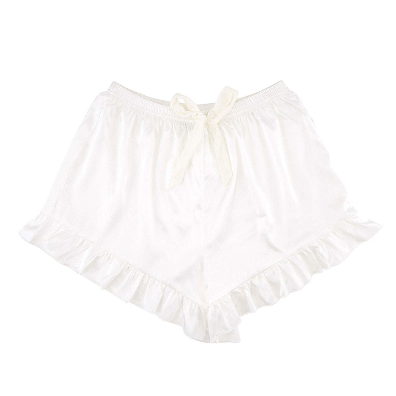 Bella -  Cami + Velvet Ruffled Short 0675 - White