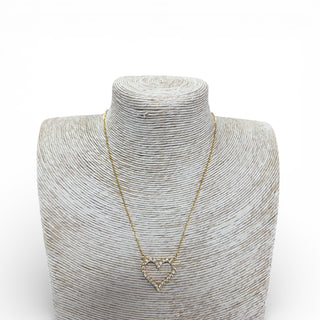 JP - Swarovski Crystal, Open Heart Necklace - Gold