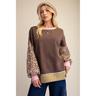 Mix & Match Mineral Washed Pullover 0250 – Coffee Brown