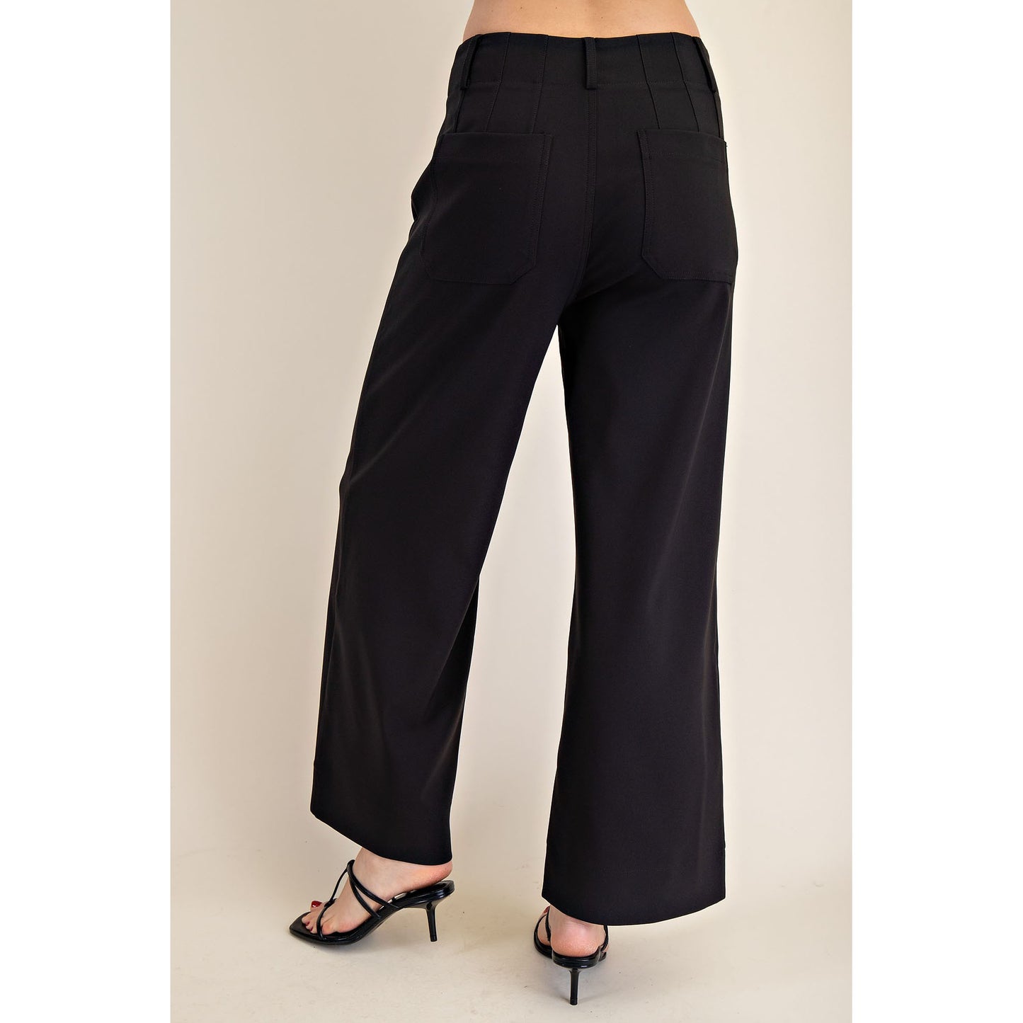 GM - Collette, Cropped, Wide Leg, Pants 7912 - Black