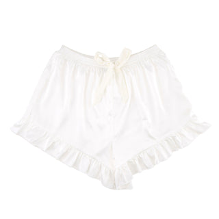 Bella -  Cami + Velvet Ruffled Short 0675 - White