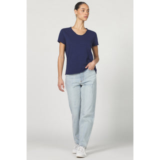 Dear John - Vanya Slub V-Neck Top – Black Iris