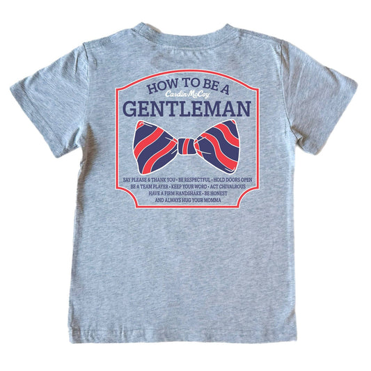 Heather Gray, Boys "How To Be A Gentleman" Short Sleeve Tee Shirt - SALE