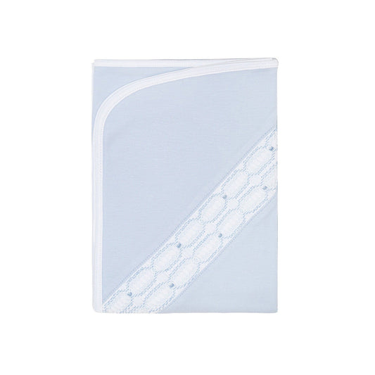 Nellapima - Signature Smocked Boys Receiving Blanket – Blue