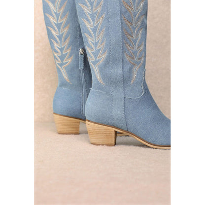 Mi.iM - Inlay Western Boots - Denim