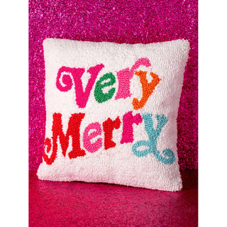 Shiraleah "Very Merry" Pillow, Ivory