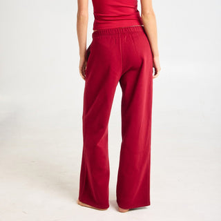 Wide-Leg Sweat Pants 5875 – Red