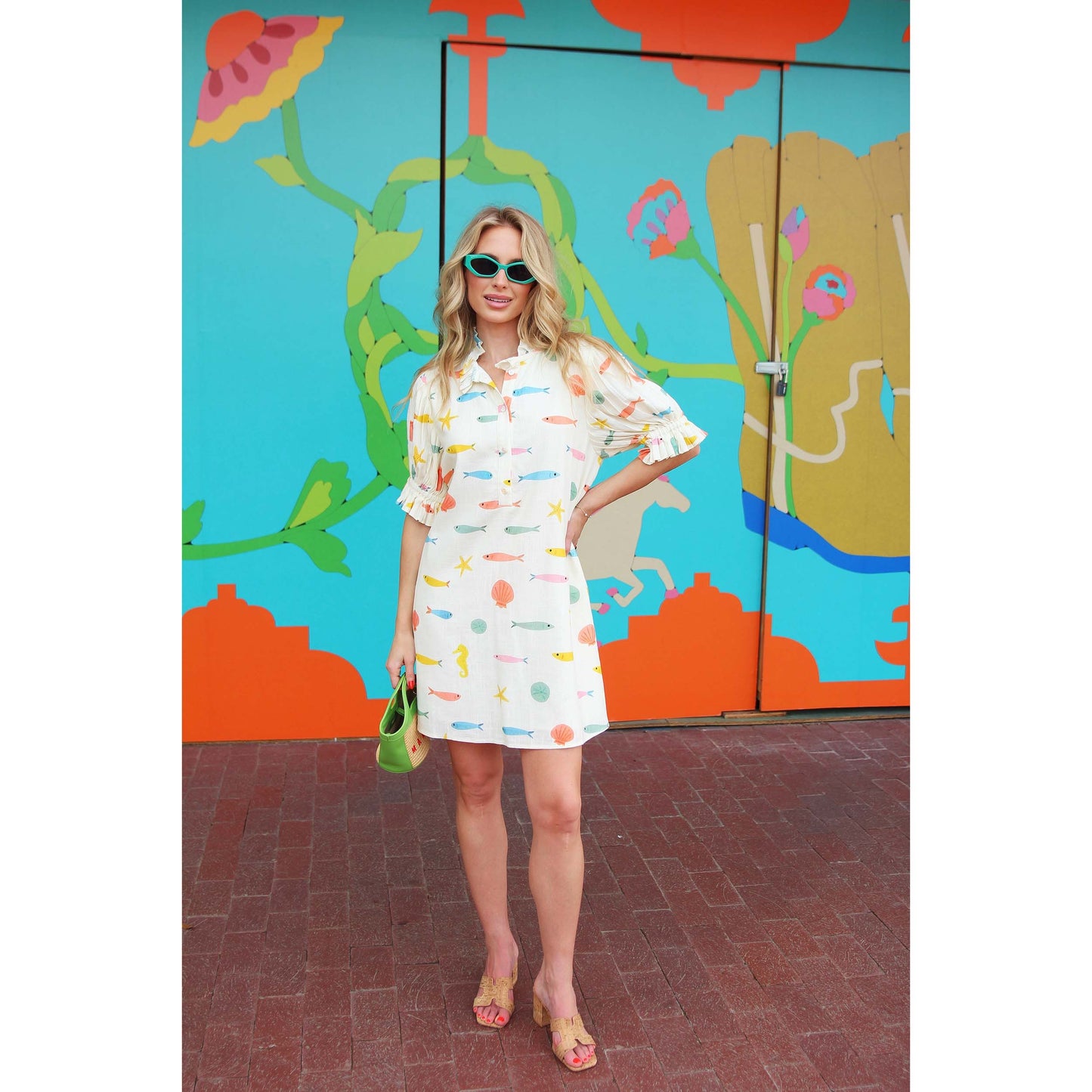 Karlie - Multi Fish Pleat Back Dress