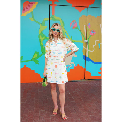 Karlie - Multi Fish Pleat Back Dress