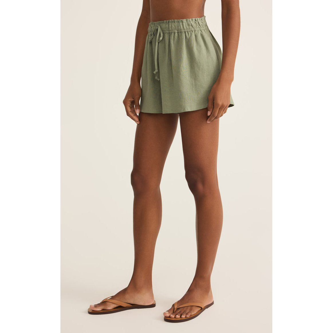 Z Supply - The Perfect Linen Shorts 2686 - Avocado