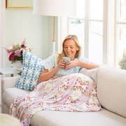 Laura Park Brooks Avenue Pink Fleece Blanket