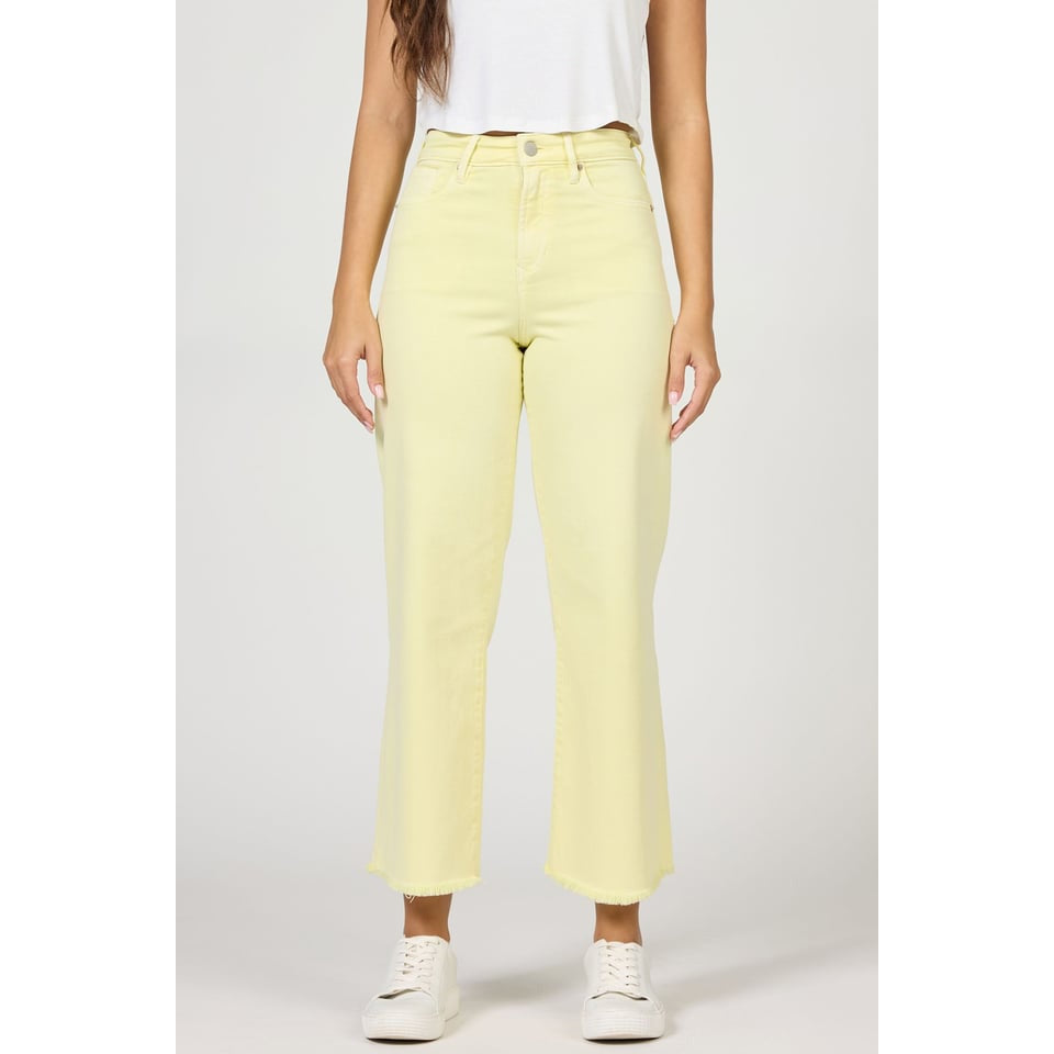 Dear John - High Rise, Cropped, Straight Leg, Raw Hem, Holly Jeans 425 - Wax Yellow