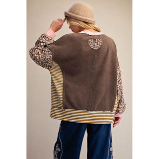 Mix & Match Mineral Washed Pullover 0250 – Coffee Brown