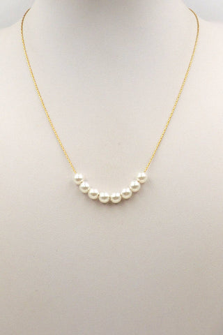 Stainless Steel with Pearl Beaded 16"-18" Necklace