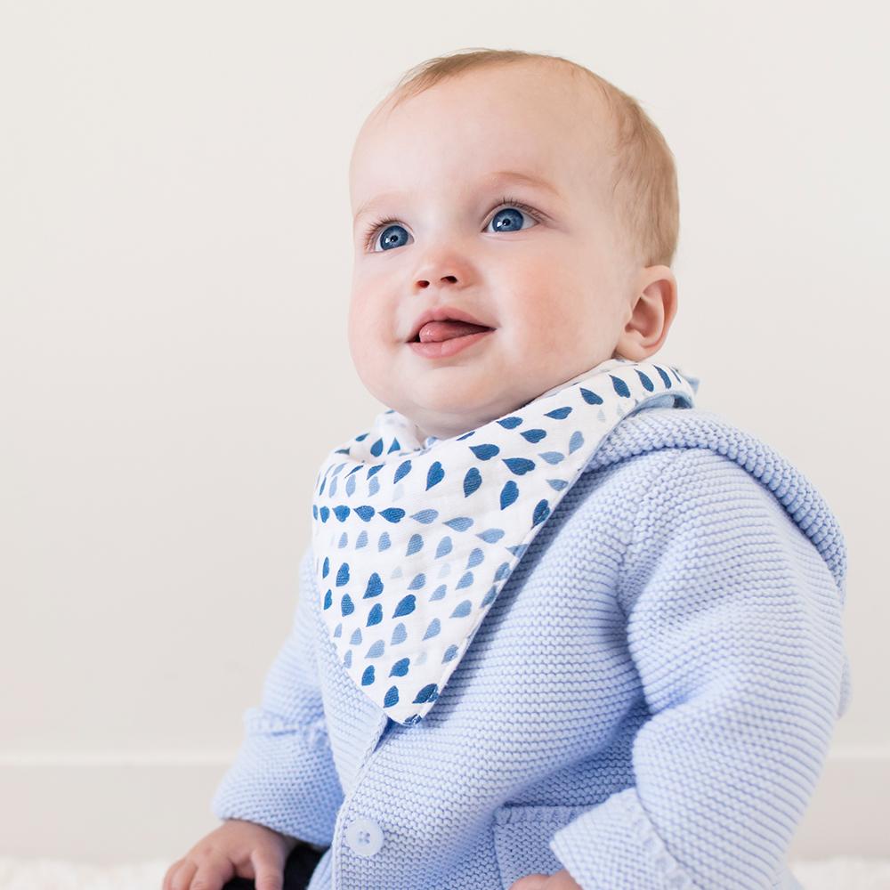 Serenity & Sky Classic Muslin Bandana Bib Set